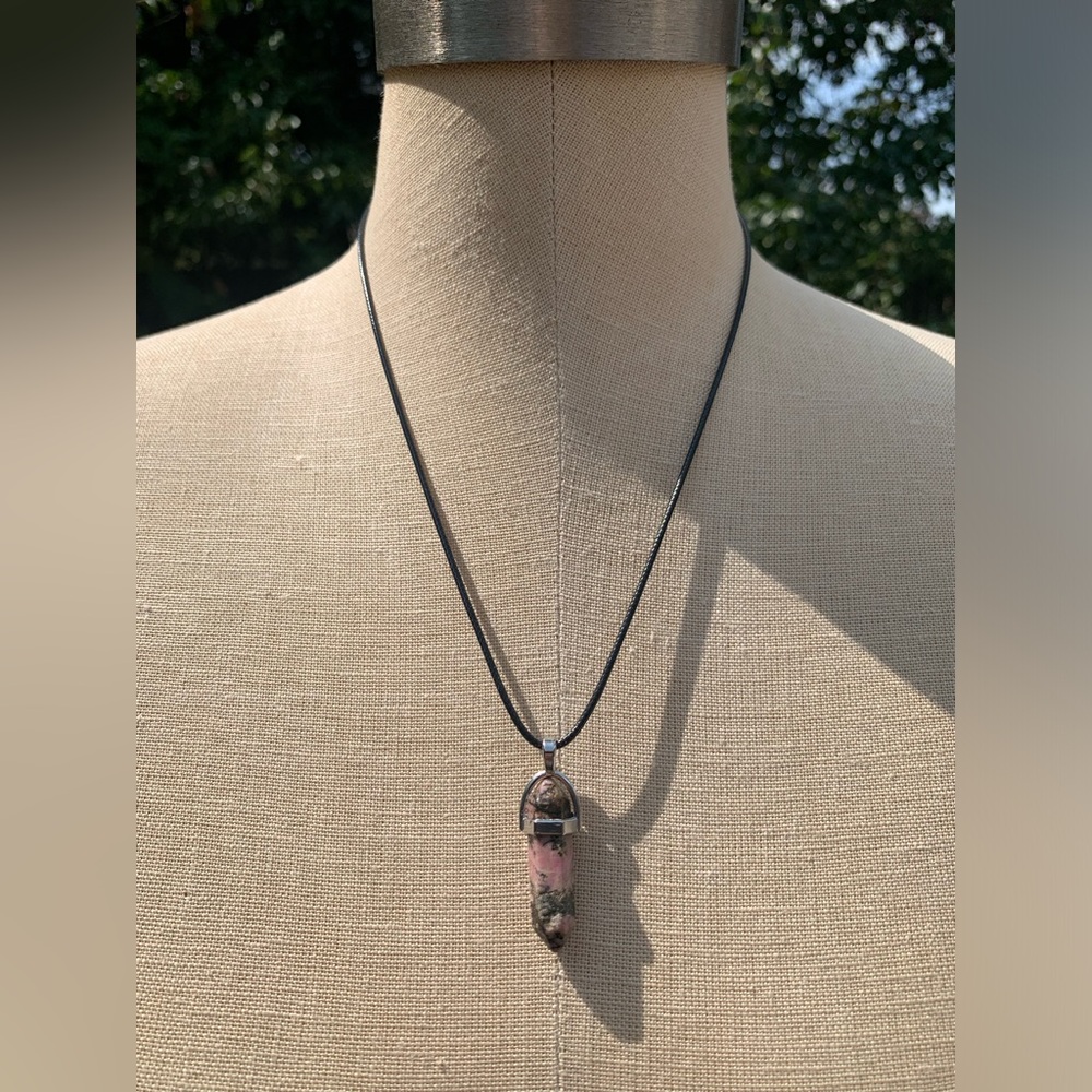 Handmade Genuine Stone Dagger Charm Amulet Necklace - Picture 10 of 14